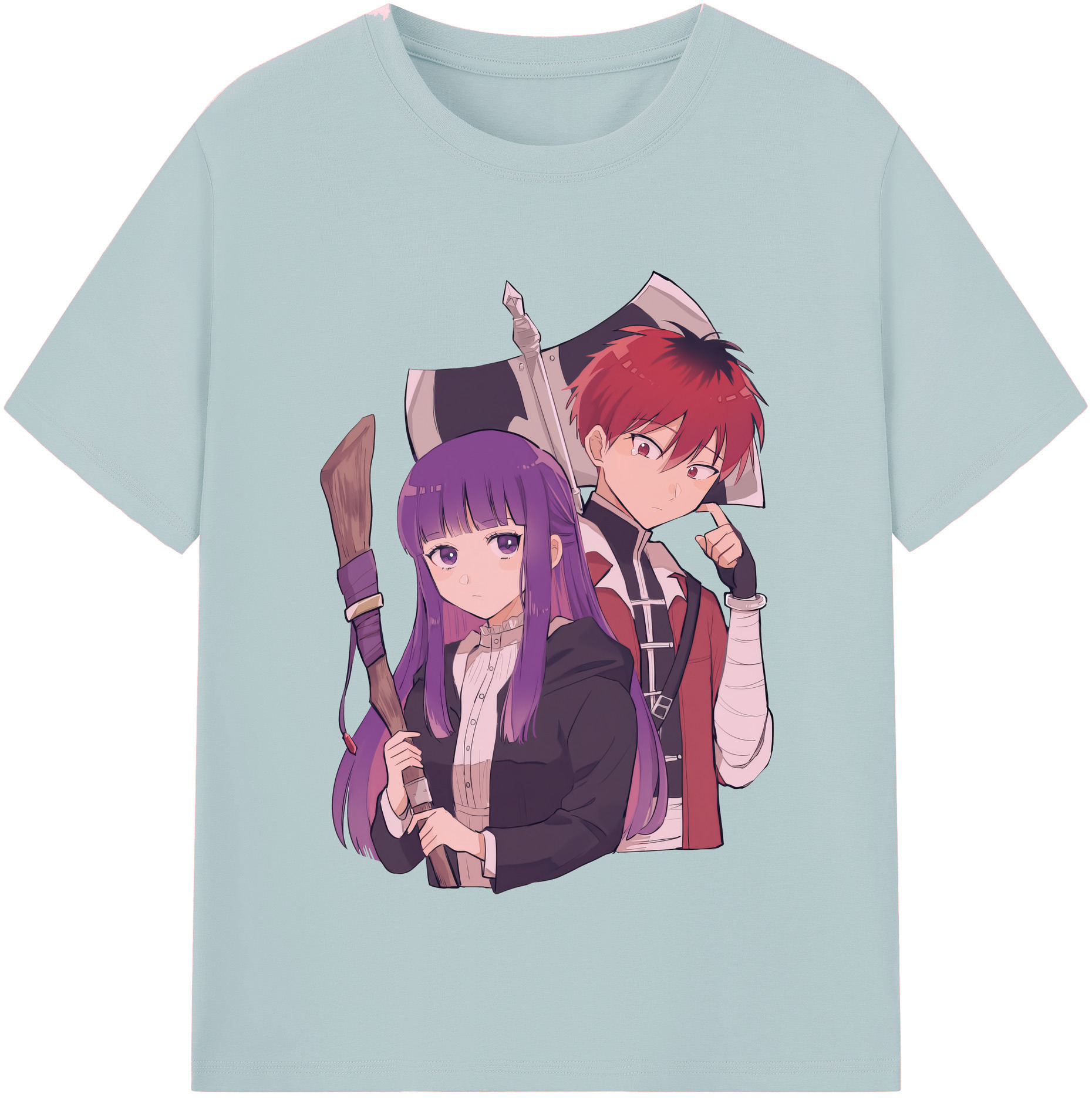 （画像用） 葬送のフリーレン Frieren 綿100％半袖Tシャツ（フロントプリント）